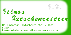 vilmos hutschenreitter business card